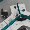 Y-Shaped Irregular Office Desk and Chair Set - Employee Workstation Combination Package
