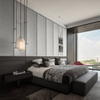 Customized Modern Panel Solid Wooden Beds Apartment Hotels Bedroom Furniture Sets for Contractors Project