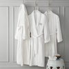 Custom Bathrobe Waffle White Robes Custom Logo Collar Unisex Long Bathrobe Cotton Spa Bathrobe