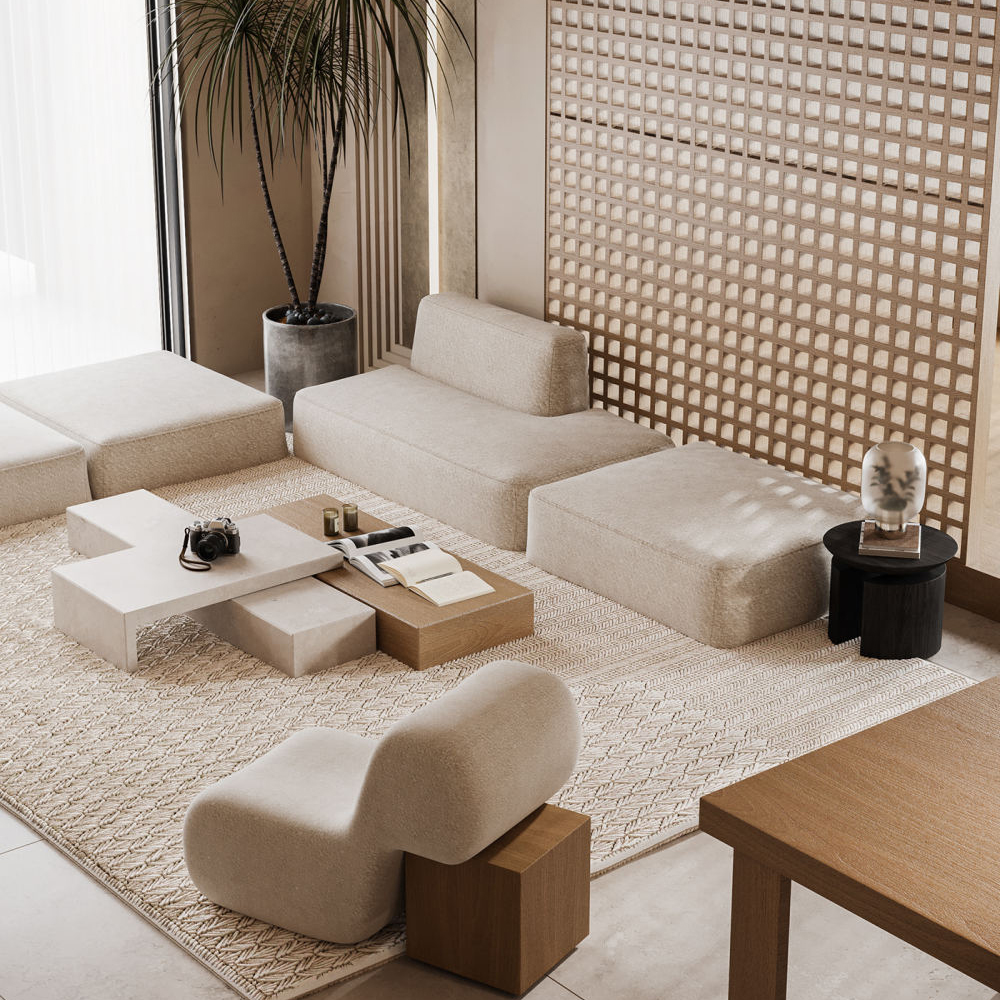 Modern Apartment Sofa Set - 3-Piece Sectional with Chaise Lounge