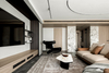Modern Fabric L-Shaped Sectional Sofa Set with Coffee Table