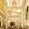 Custom Hotel Foyer Lobby Wedding Decorative Pendant Light Luxury Gold Empire Large Crystal Chandelier