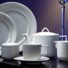 White Porcelain Dinnerware Set, Modern Ceramic Porcelain Dinnerware Set Tableware