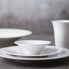 Wholesale White porcelain dinnerware sets Round Embossed New Bone China Plates bowl Ceramic Dinner Set