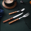 Wholesale New Rosewood Stainless Steel Western Tableware Set Commercial Household Steak Knife Fork Four Piece Set