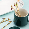 Best selling Creative Stainless Steel Fruit Pendant Gold Silver Spoon Fork Dessert Coffee Stirring Spoon Fork Christmas Gift Box