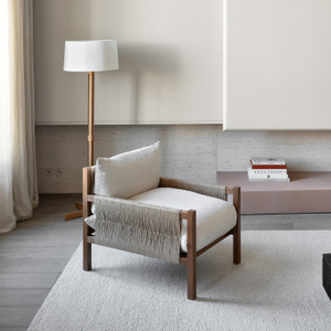 Scandinavian Style Armchair Lounge Sofa with Wooden Legs - Cozy Reading Corner