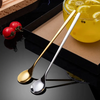 Creative High quality Round Wedding Celebration Long Handle Cute Christmas Gift Stainless steel Coffee Dessert Tea Spoon Set
