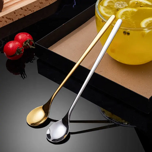 Creative High quality Round Wedding Celebration Long Handle Cute Christmas Gift Stainless steel Coffee Dessert Tea Spoon Set