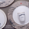 Factory Wholesale Custom Nordic Simple Gold Rim Handmade Unique Combination White Ceramic Porcelain Tableware For Restaurant