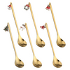 Factory Wholesale 6pcs Christmas spoon fork set gift box christmas spoon for family party hotel gold christmas kid spoon set