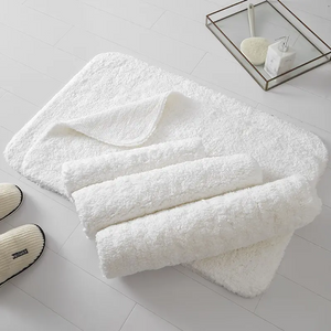 Bathroom White Long Plush Bath Mats Anti-Slip Floor Mat Hotel Quality Bath Mats Rug