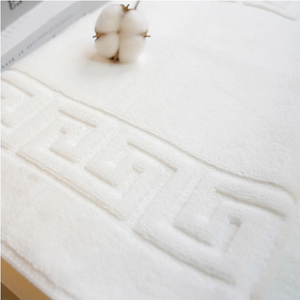 Hot Sale Cotton Absorbent Bath Mat OEM Logo Bathroom White Towel Set for Hotel