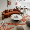 Modern Fabric L-Shaped Sectional Sofa Set with Coffee Table