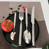 Hotsale Luxurious High Quality Dinnerware sets Engrave Handle for wedding restaurant Stainless Steel Cutlery Table Flatware Set