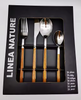 Hotsale Elegant imitations wood cutlery Table knife Table spoon Plastic handle for flat tableware set
