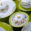 Elegant Custom Overstock Creative White Porcelain Golden Rim Microwaved Safe Ceramic Tableware Set For Restaurant