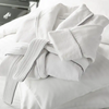 Custom Size White Shawl Collar 100% Cotton Velour Bathrobe for Spa Hotel