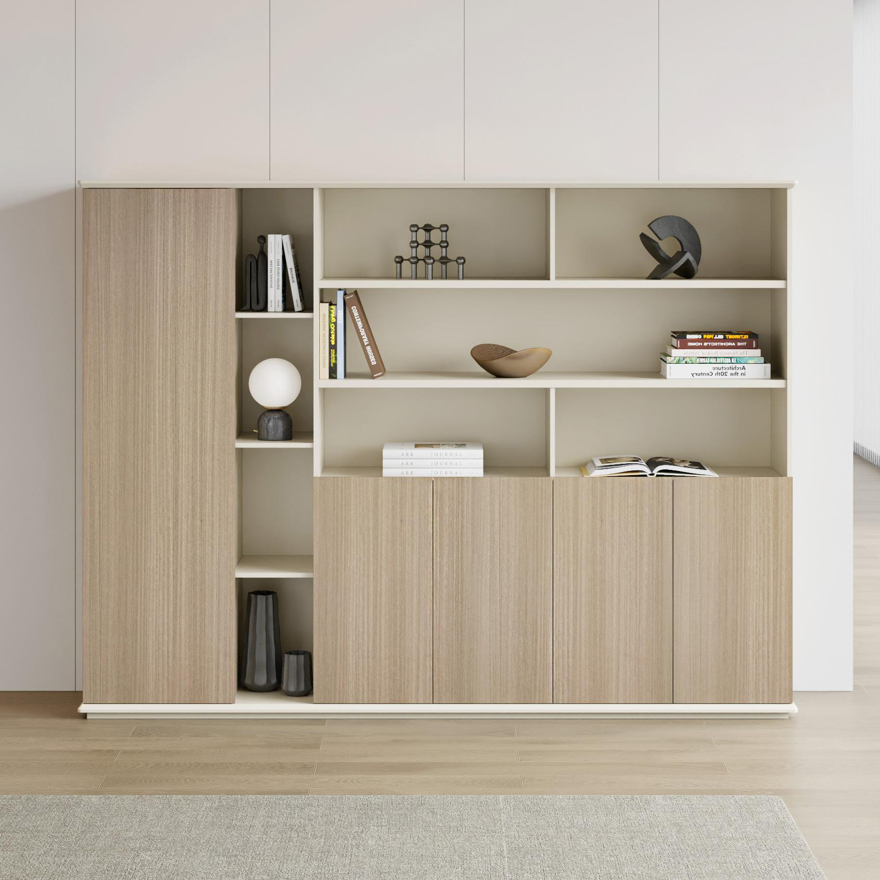 Solid Wood Bookcase for Office Use