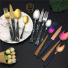 High Quality 16pcs Stainless Steel Flatware Sets New Design Wooden Color Plastic Handle Includes Spoons Knife Fork Tea Spoon