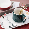 Factory Wholesale 6pcs Christmas spoon fork set gift box christmas spoon for family party hotel gold christmas kid spoon set