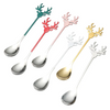 Wholesale coffee restaurant cutlery set coffee honey stainless steel ice cream Christmas spoons