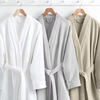 Wholesale Hot Selling Unisex White 100% Cotton Waffle Bathrobe For Hotel Spa Bath Robe