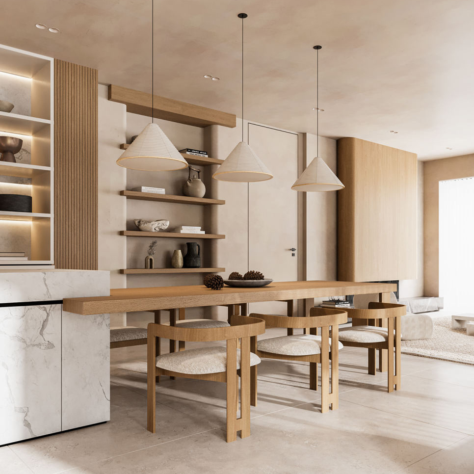 Modern Kitchen Island with Solid Wood Dining Table Set - Multi-Functional Breakfast Bar & Dining Combo