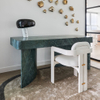 Contemporary 6-Seat Marble and Solid Wood Dining Set with Soft Cushions