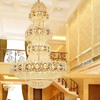 Custom Hotel Foyer Lobby Wedding Decorative Pendant Light Luxury Gold Empire Large Crystal Chandelier