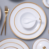 Good Dinner Set New Craft Colorful Design Decal Kitchen Plate Dish Set Gold Rim Fine Bone China Dinnerware Sets