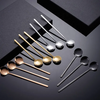 Creative High quality Round Wedding Celebration Long Handle Cute Christmas Gift Stainless steel Coffee Dessert Tea Spoon Set