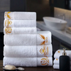 5 Star Hotel Quality Towels Custom Logo Towels Set Luxury Cotton White Bath Towels
