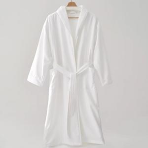 High Quality Hotel Elegant Sleepwear Cotton Linen Super Absorbent Fluffy Hotel White Bathrobes