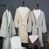 Custom Two Layer Bathrobe Color Robes Shawl Collar Unisex Long Spa Hotel Bathrobe