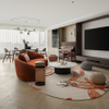 Modern Fabric L-Shaped Sectional Sofa Set with Coffee Table