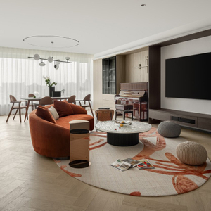 Modern Fabric L-Shaped Sectional Sofa Set with Coffee Table