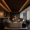 Custom Made Modern Design Round Wood Hotel Lobby Sofa Exquisite Hotel Chairs