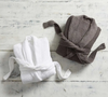 Custom Size White Shawl Collar 100% Cotton Velour Bathrobe for Spa Hotel