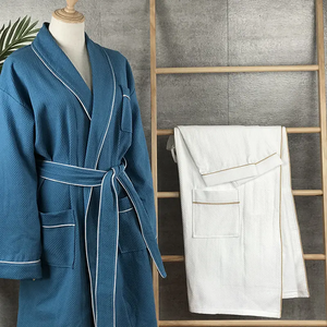 Panic Buying Hotel Bathrobes Solid Premium Cotton Sleepwear Absorbent Soft Long White Bathrobes