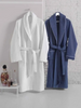 Custom Bathrobe Waffle White Robes Custom Logo Collar Unisex Long Bathrobe Cotton Spa Bathrobe