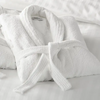 Custom Size White Shawl Collar 100% Cotton Velour Bathrobe for Spa Hotel