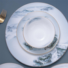 Sustainable Ceramic Dinnerware Sets with landscape painting Elegant Dinner Plates for Eco-Conscious Dining