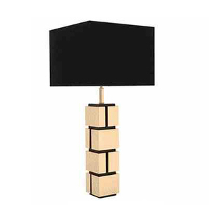 Square crystal able Lamp with linen fabric and gold base shade for USA and UK Middle East market