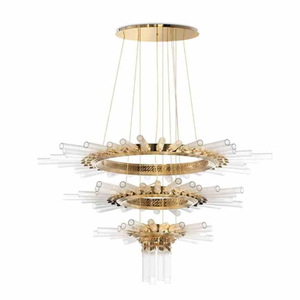 Modern gold pendant lights luxury crystal led chandelier for dinning room living room dining table