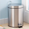 New arrival 3 Liter luxury custom logo pedal stainless steel dustbin trash can 3L/5L/8L/12L stainless steel pedal dustbin manufacturer for hotel supply