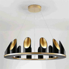 Commercial Round Ceiling Light chandelier black LED Modern Hanging Lamp Brass Circle Pendant Lights For Hotel Office