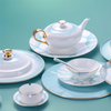 Royal Ware Ceramic Wholesale Price Luxury High Quality Hotel Dishes Bone China Dinnerware Set