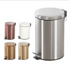 New golden stainless steel bathroom kitchen hotel home foot pedal bin trash bin garbage waste bin with inner bucket