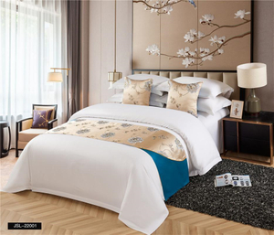  Luxury Hotel Textile 300 Thread Count Sateen White Bed Sheet 100% Cotton Bedding Set